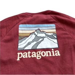 Patagonia Men's Burgundy Crewneck Ling Sleeve Shirt, Size M
